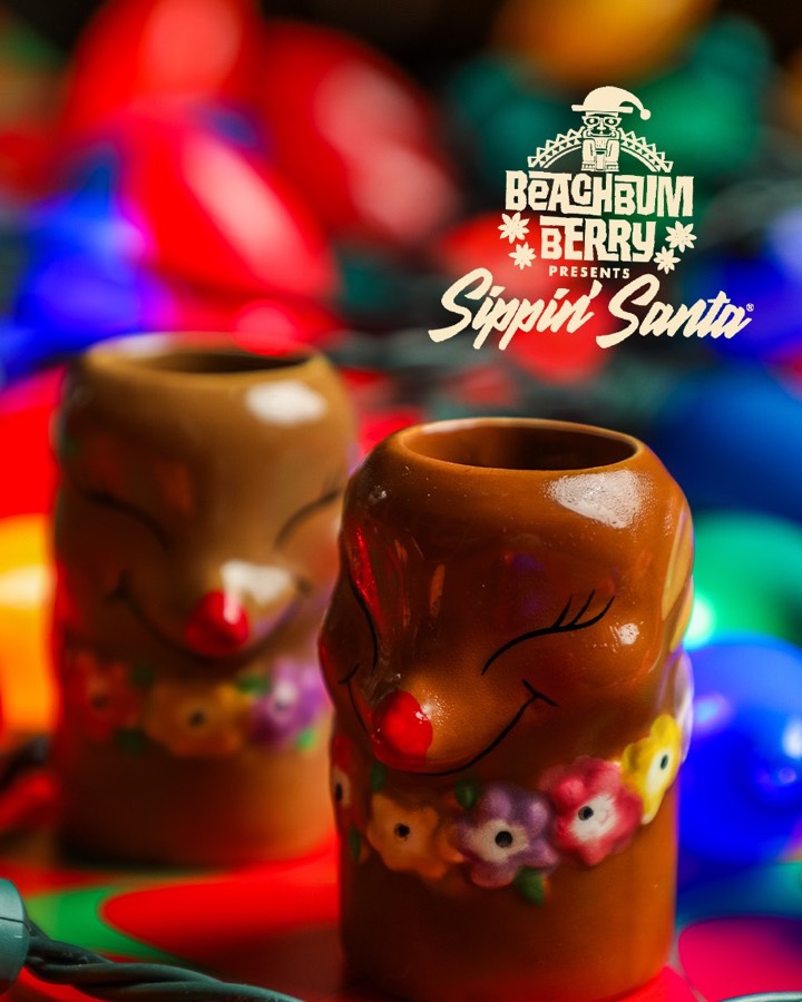 A Sippin&rsquo; Santa shot served in a small chimney-themed vessel.